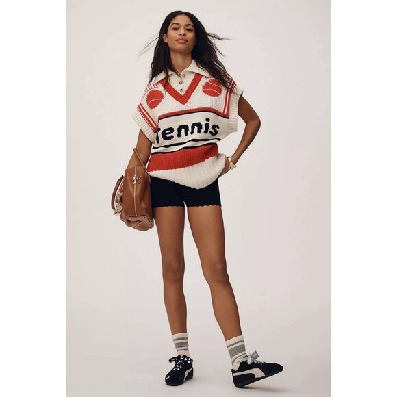 NWT Size M - Maeve Oversized 100% Cotton Tennis Sweater Vest (NWT US$ 228) - Picture 3 of 7